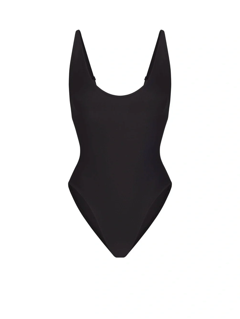 SKIMS SIGNATURE Black Scoop Neck One-Piece Swimsuit